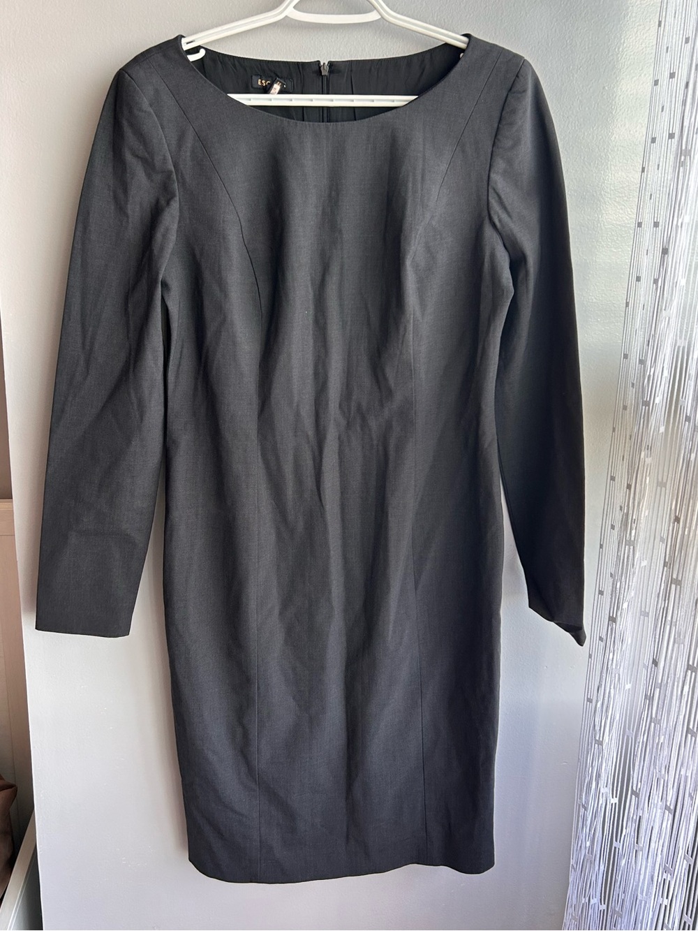 Escada Black Long-Sleeve Sheath Dress